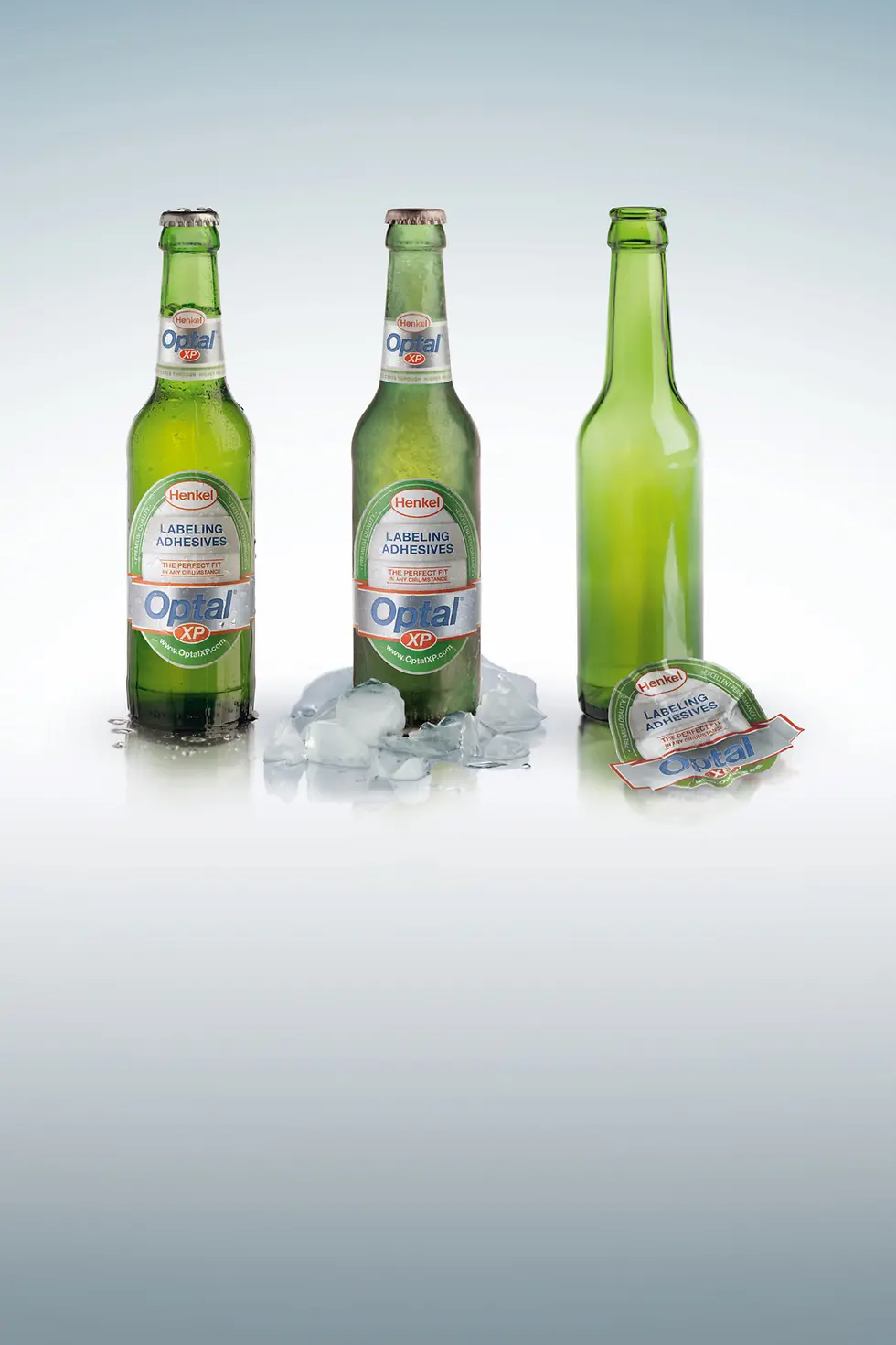 
Aquence XP: Labeling adhesive stays firmly in place to chilled glass or during prolonged storage in ice water and can be easily removed during bottle washing