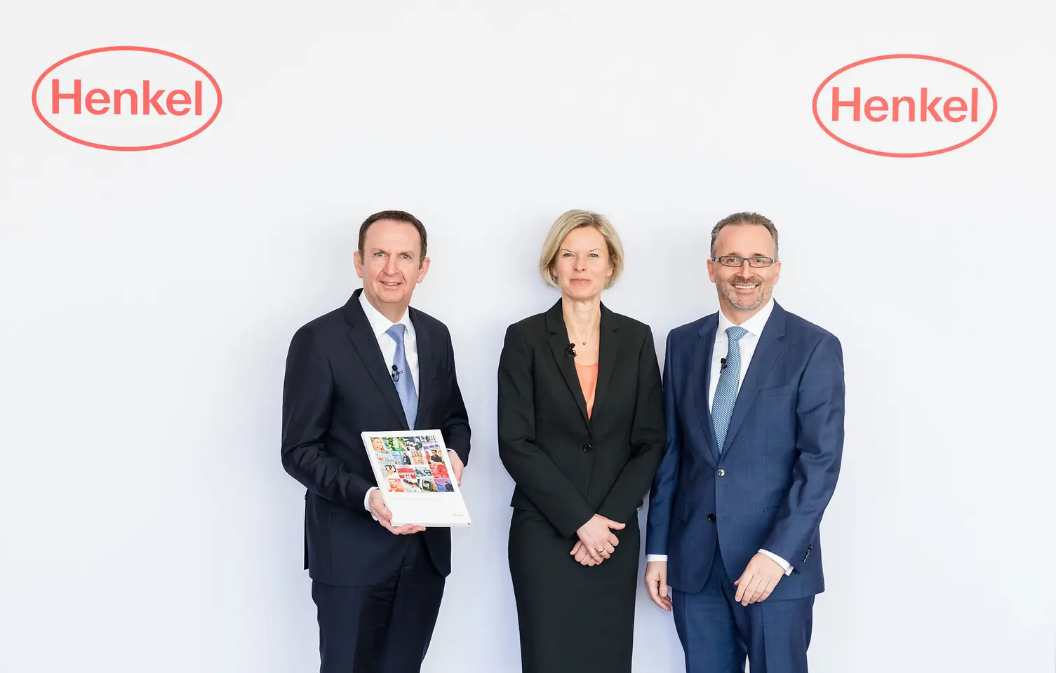 
At the annual results press conference: CEO Hans Van Bylen, Kathrin Menges, Executive Vice President Human Resources, and CFO Carsten Knobel (from left)